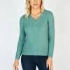 Extra Fine Merino Wool & Cashmere Cardigan Green
