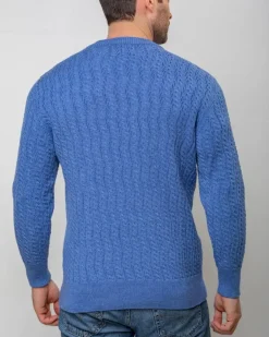 Extra Fine Merino Wool V Neck Sweater Sky Blue
