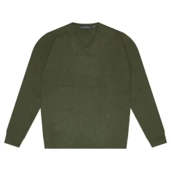 Extra Fine V Neck Sweater Green
