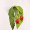 Felt Leaf Scarf Poppy Flower
