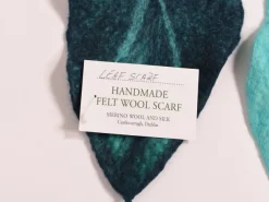 Felt Wool Leaf Scarf Blue