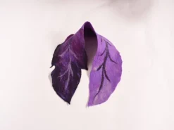 Felt Wool Leaf Scarf Purple
