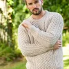 Fisherman Aran Sweater Parsnip Merino Wool