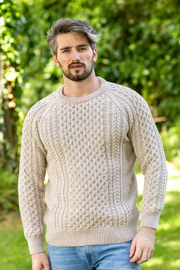 Fisherman Aran Sweater Parsnip Merino Wool