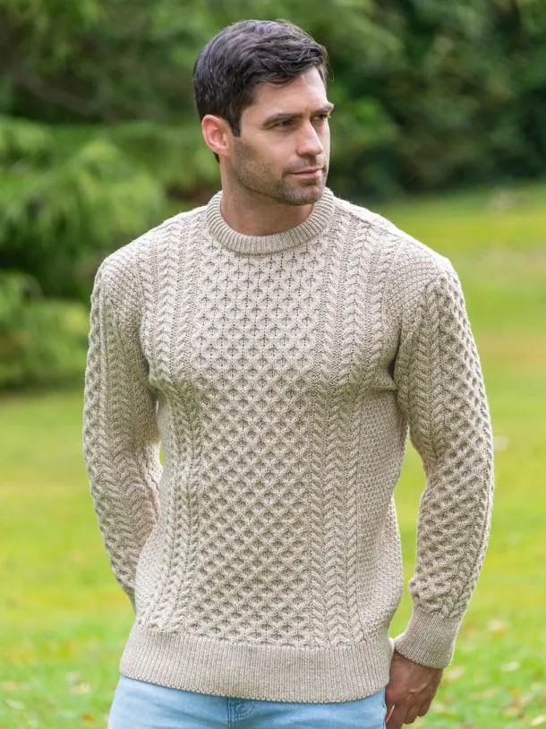 Fisherman Aran Sweater Parsnip Merino Wool