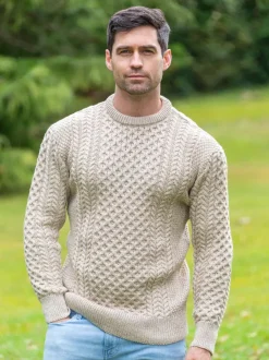 Fisherman Aran Sweater Parsnip Merino Wool