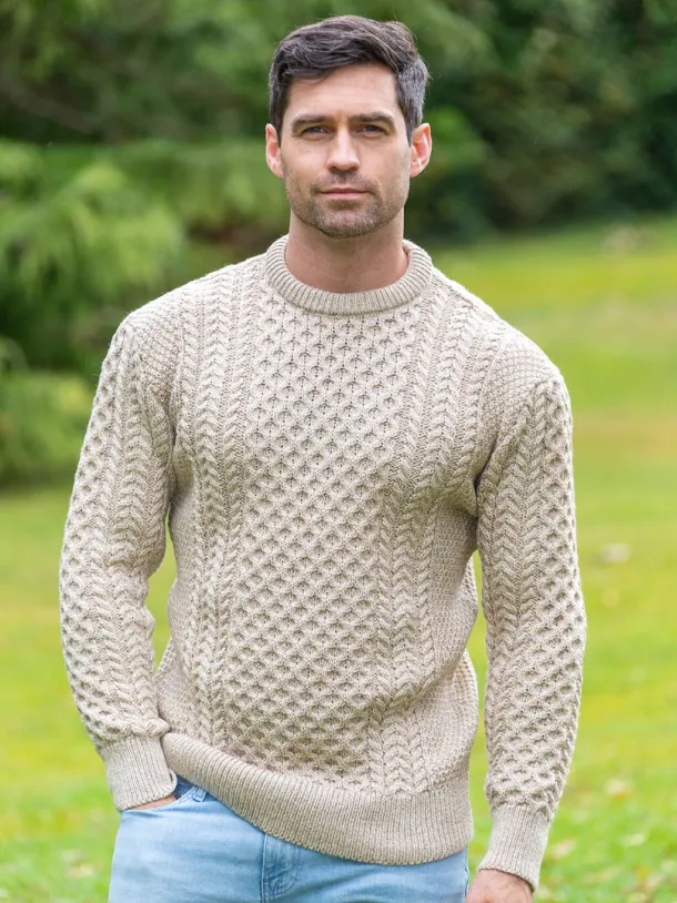Fisherman Aran Sweater Parsnip Merino Wool