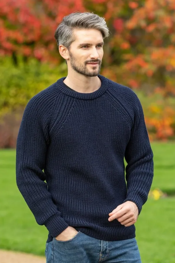 Fisherman Rib Sweater Navy