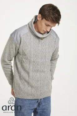 Fully Lined Cowl Neck Sweater Silver