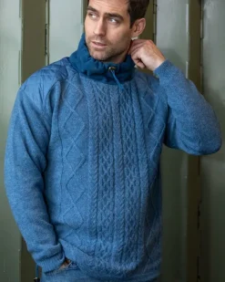 Fully Lined Cowl Neck Sweater Blue