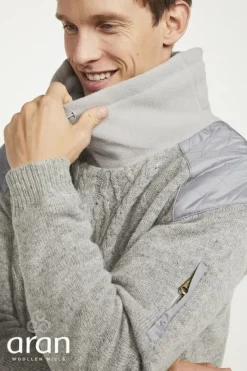 Fully Lined Cowl Neck Sweater Silver