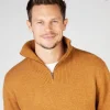 Half Zip Lambswool Sweater Warm Sand