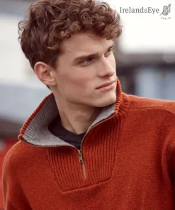 Half Zip Lambswool Sweater Russet