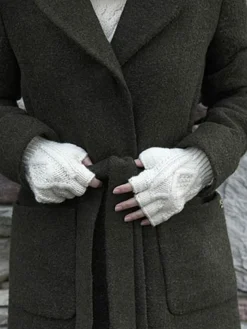 Hand Knit Fingerless Aran Gloves