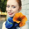 Handmade Felt Wool Flower Scarf