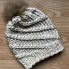 Handmade in Ireland - Super Soft hat with pom pom - Natural