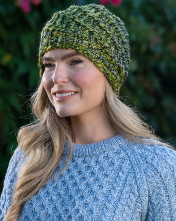 Handmade in Ireland - Super Soft Merino Wool Hat Green