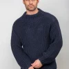 Heavy Ribbed Merino Wool Sweater Navy