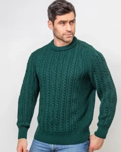 Heavyweight Extra Fine Merino Wool Sweater Forest Green