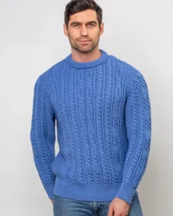Heavyweight Extra Fine Merino Wool Sweater Sky Blue