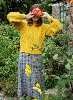Honeysuckle Cropped Aran Sweater Sunflower