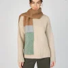 IrelandsEye Knitwear u2018Elderu2019 Contrast Panel Scarf