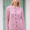 Irish aran Cardigan Rose