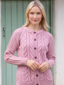 Irish aran Cardigan Rose