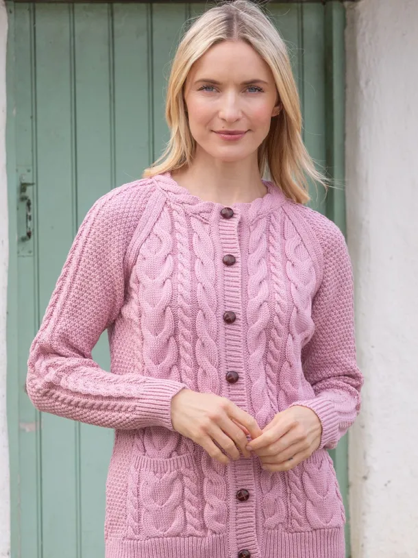 Irish aran Cardigan Rose