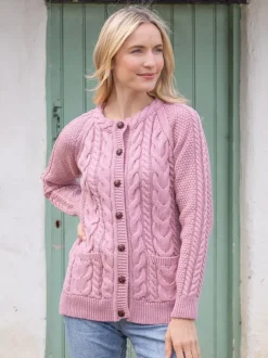 Irish aran Cardigan Rose