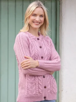 Irish aran Cardigan Rose