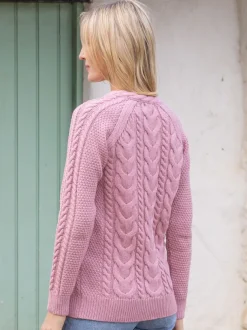 Irish aran Cardigan Rose