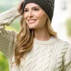 Irish Aran Hat Army Green