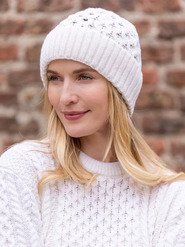 Irish Aran Hat Natural