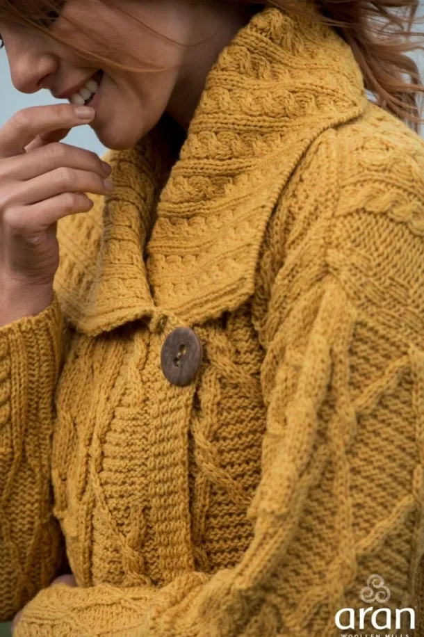 Irish Aran One Button Cardigan