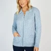 Irish Cardigan with Zip Sky Blue