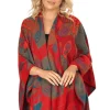 Irish Celtic Design Shawl Red