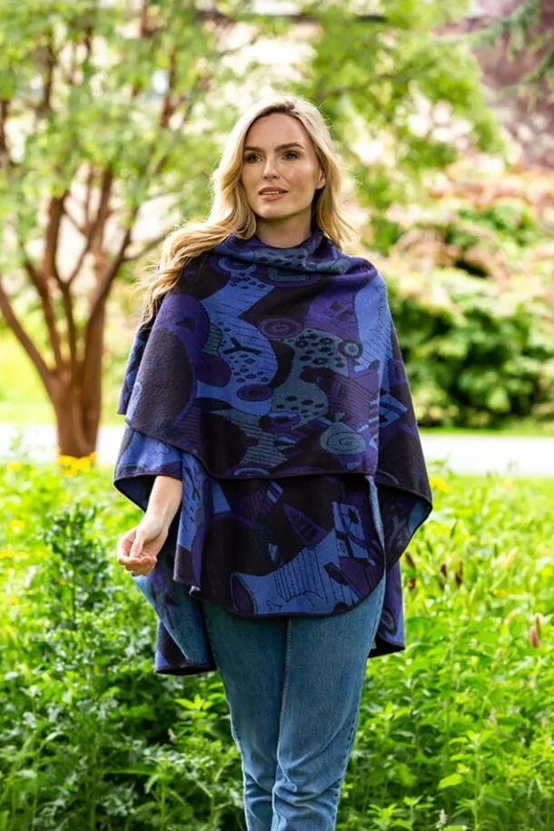 Irish Celtic Design Shawl - Purple