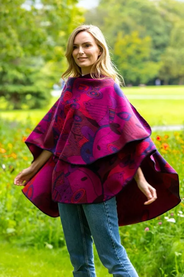 Irish Celtic Design Shawl - Fuchsia