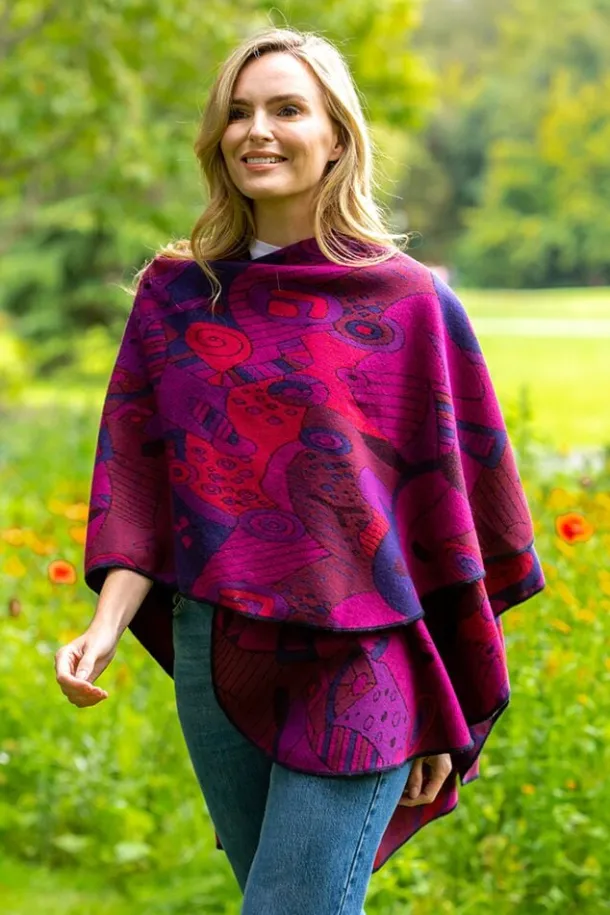 Irish Celtic Design Shawl - Fuchsia