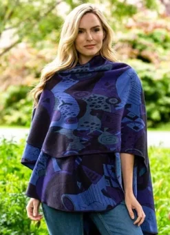 Irish Celtic Design Shawl - Purple