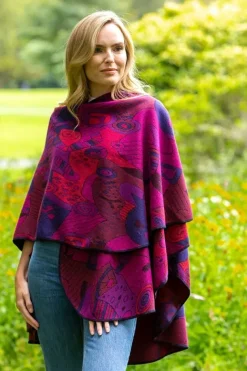 Irish Celtic Design Shawl - Fuchsia