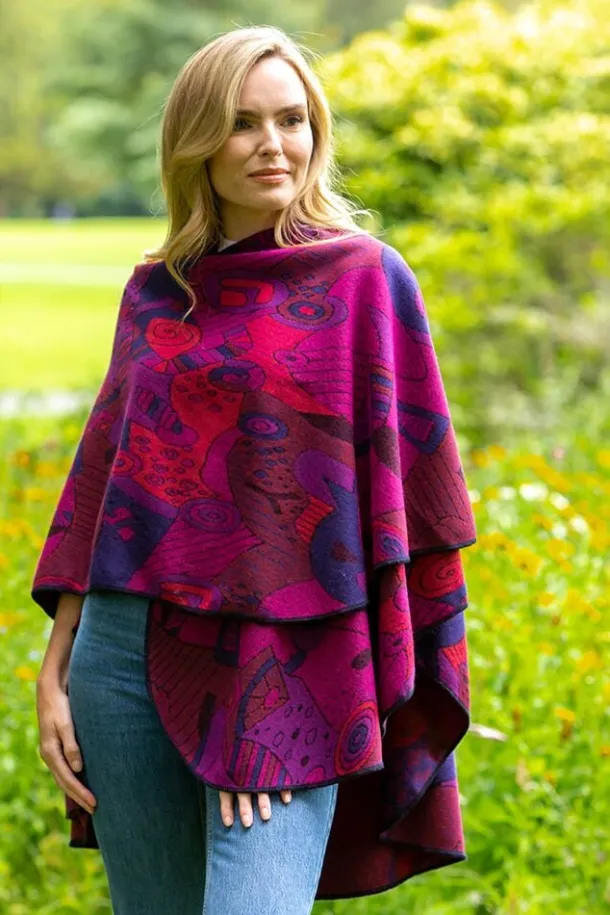 Irish Celtic Design Shawl - Fuchsia