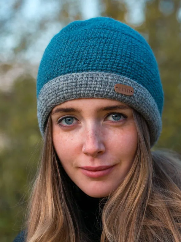 Irish Crochet Hat Blue