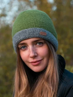 Irish Crochet Hat Moss Green