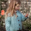 Kids Aran Cardigan AQUA