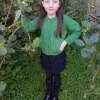 Kids Aran Cardigan Green