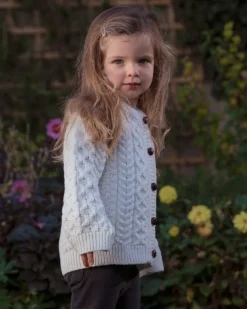 Kids Aran Cardigan Natural
