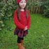 Kids Aran Cardigan Red