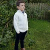 Kids Aran Half Zip Sweater Natural